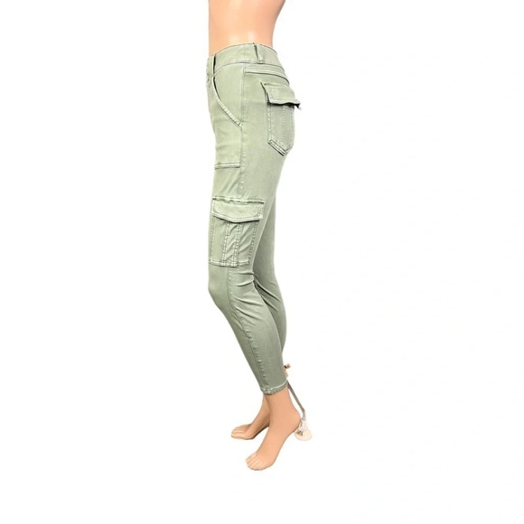 SPANX Stretch Twill Ankle Cargo Pant in Washed Green Size S petite - Picture 4 of 9